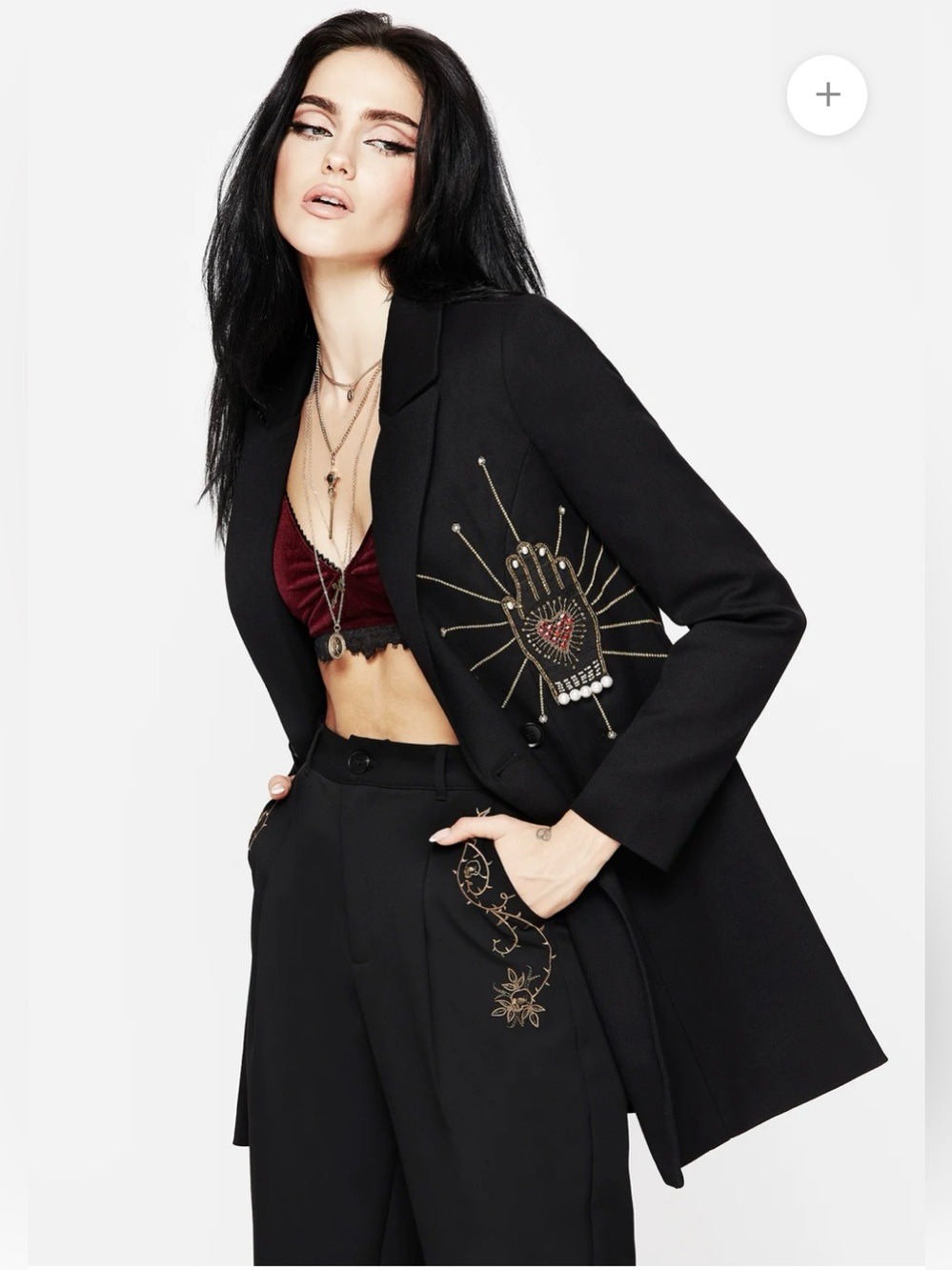 Disturbia Ingrid Hand Embroidered Applique Blazer Dress size 4 NWT